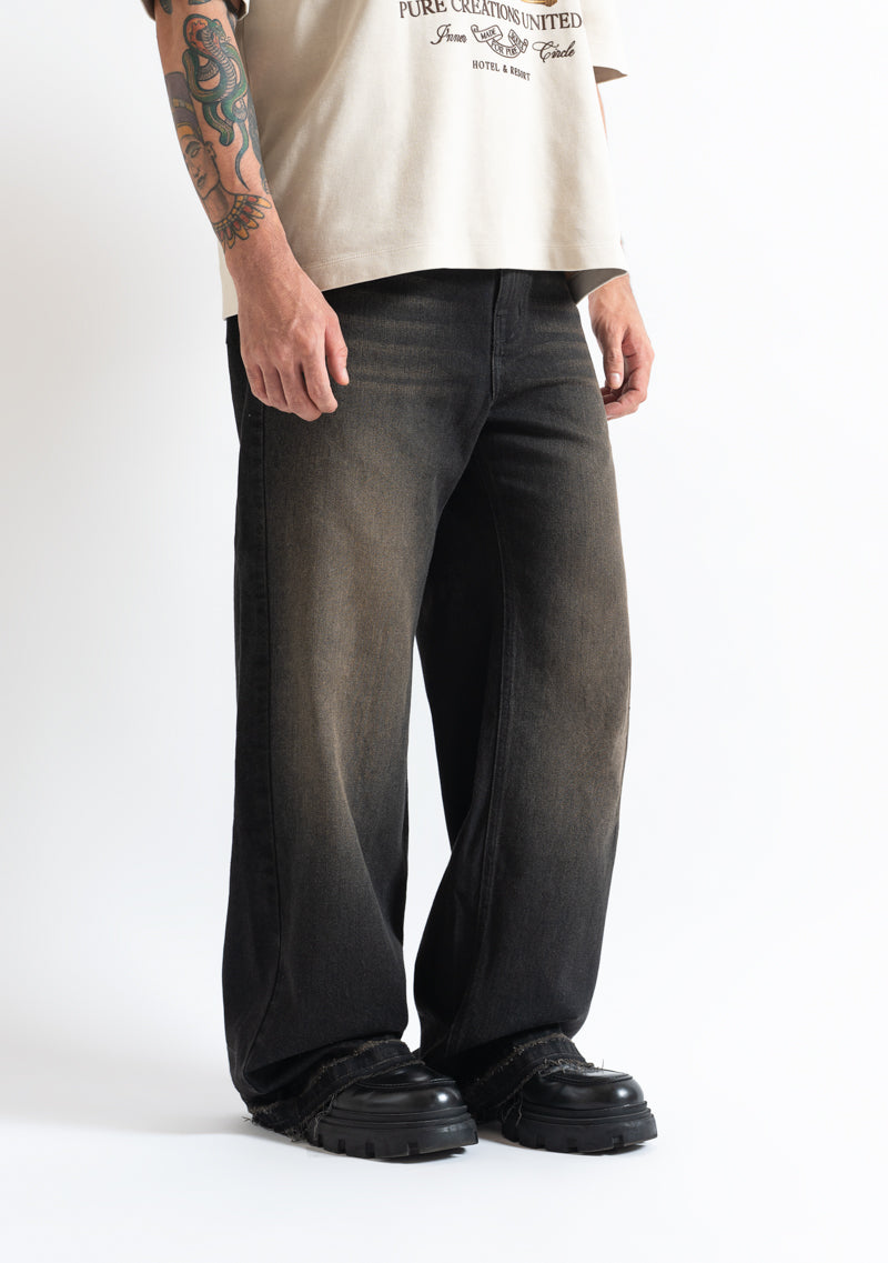 Monclair washed black brown jean