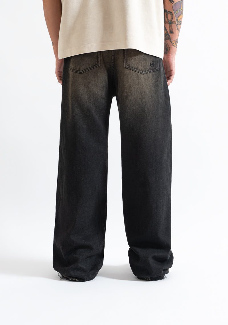 Monclair washed black brown jean