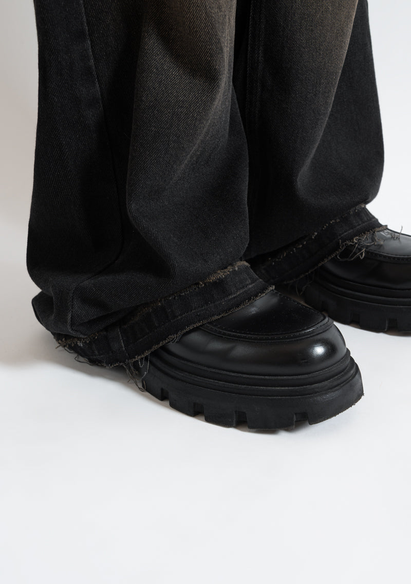 Monclair washed black brown jean