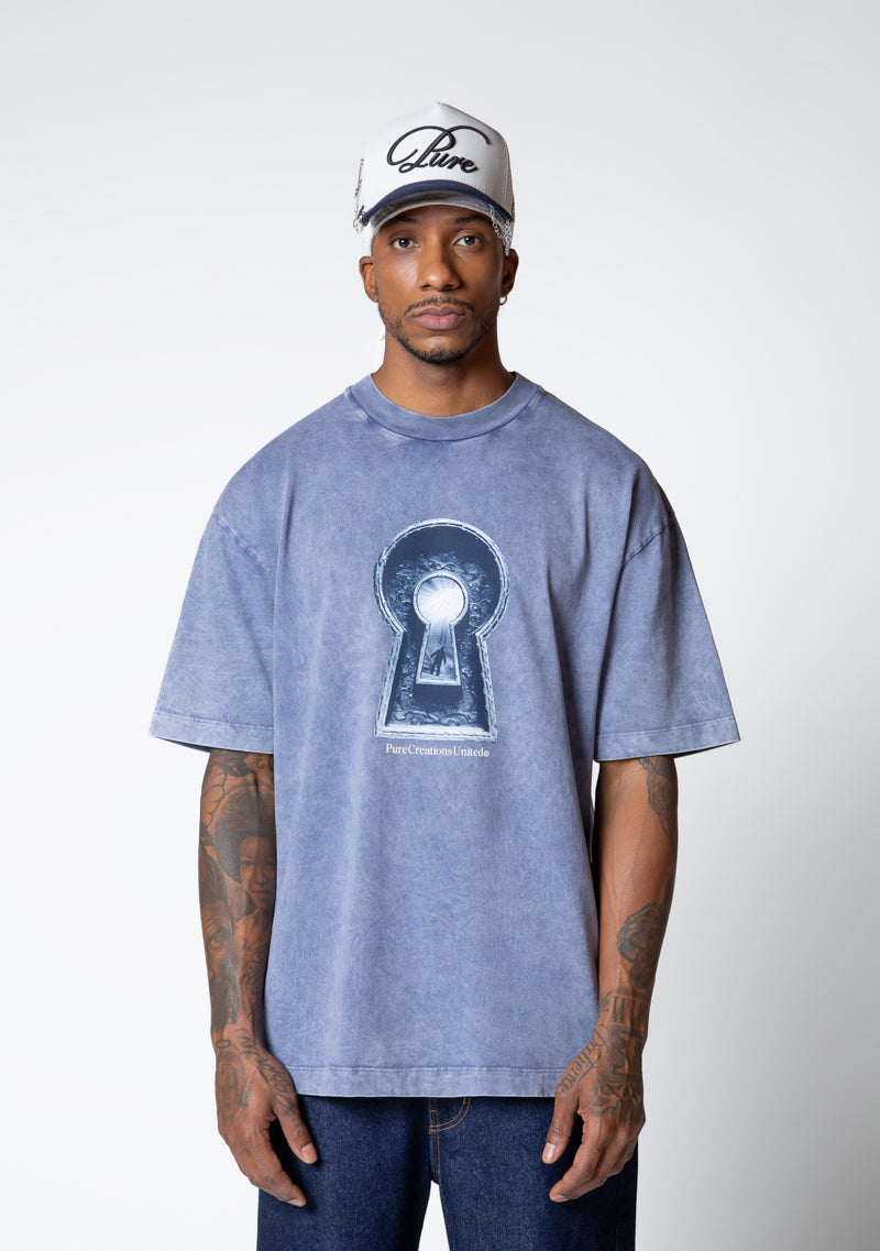 Dopamine blue keyhole t-shirt