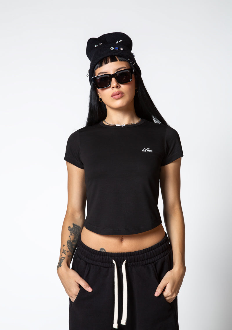 Dopamine black crop top