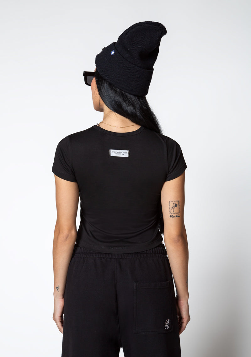 Dopamine black crop top