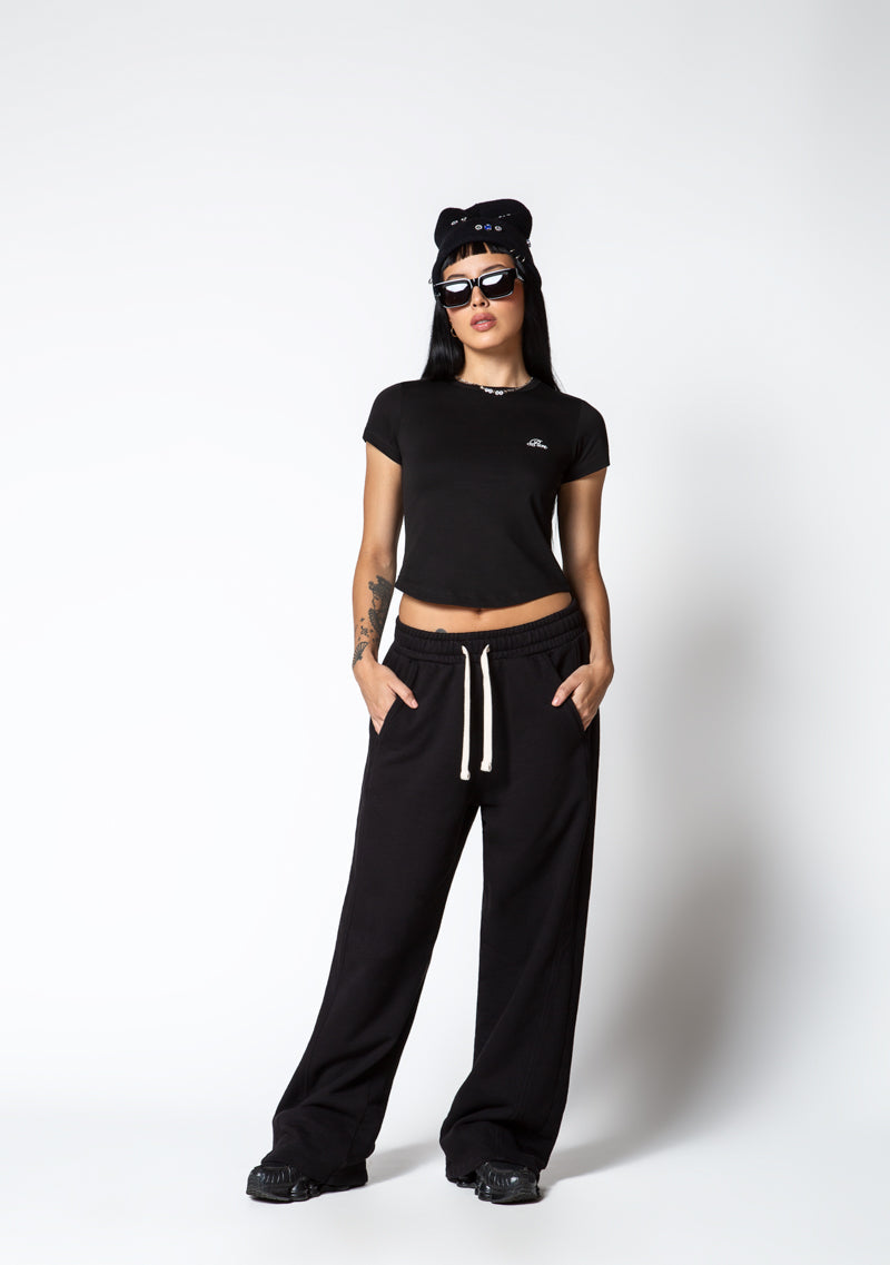 Dopamine black crop top