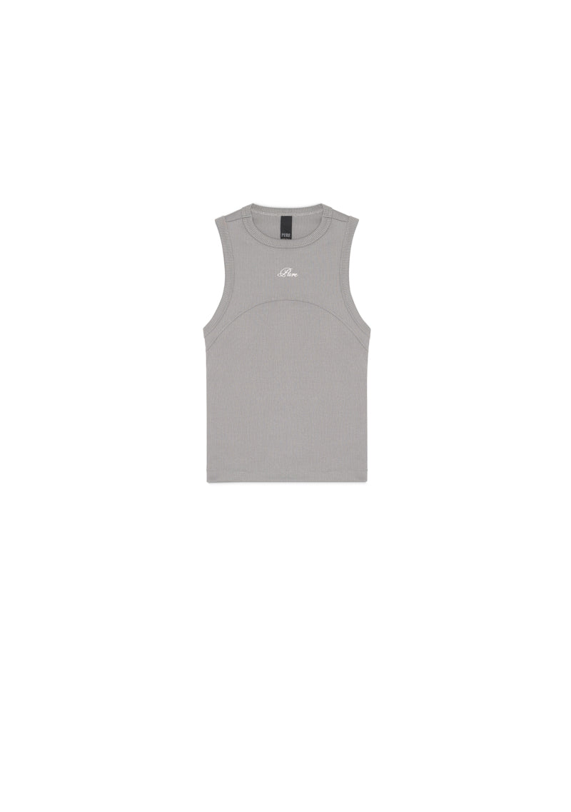 Dopamine grey rib tank top