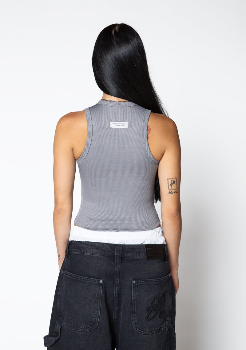 Dopamine grey rib tank top