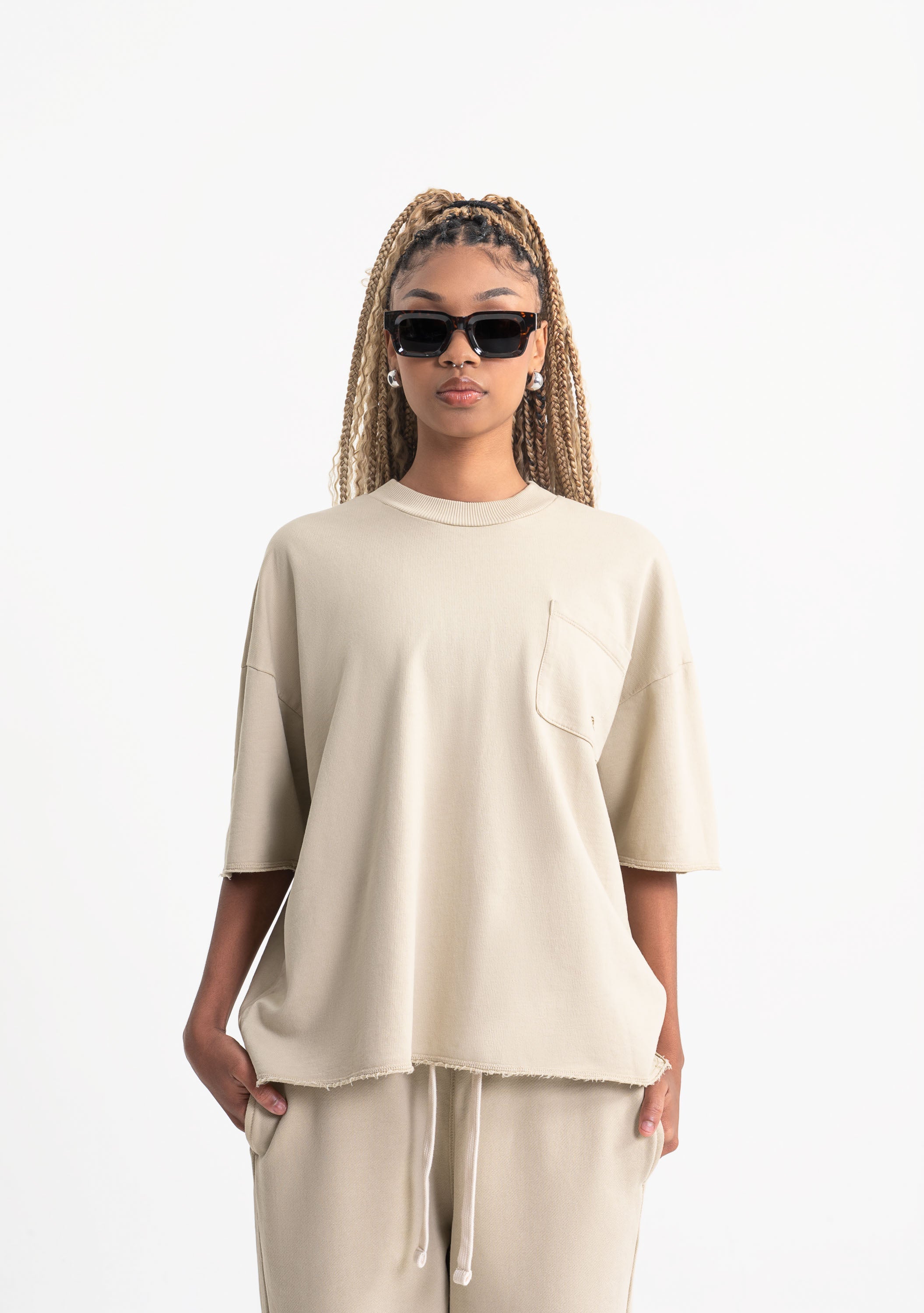 Rustic taupe pocket t-shirt