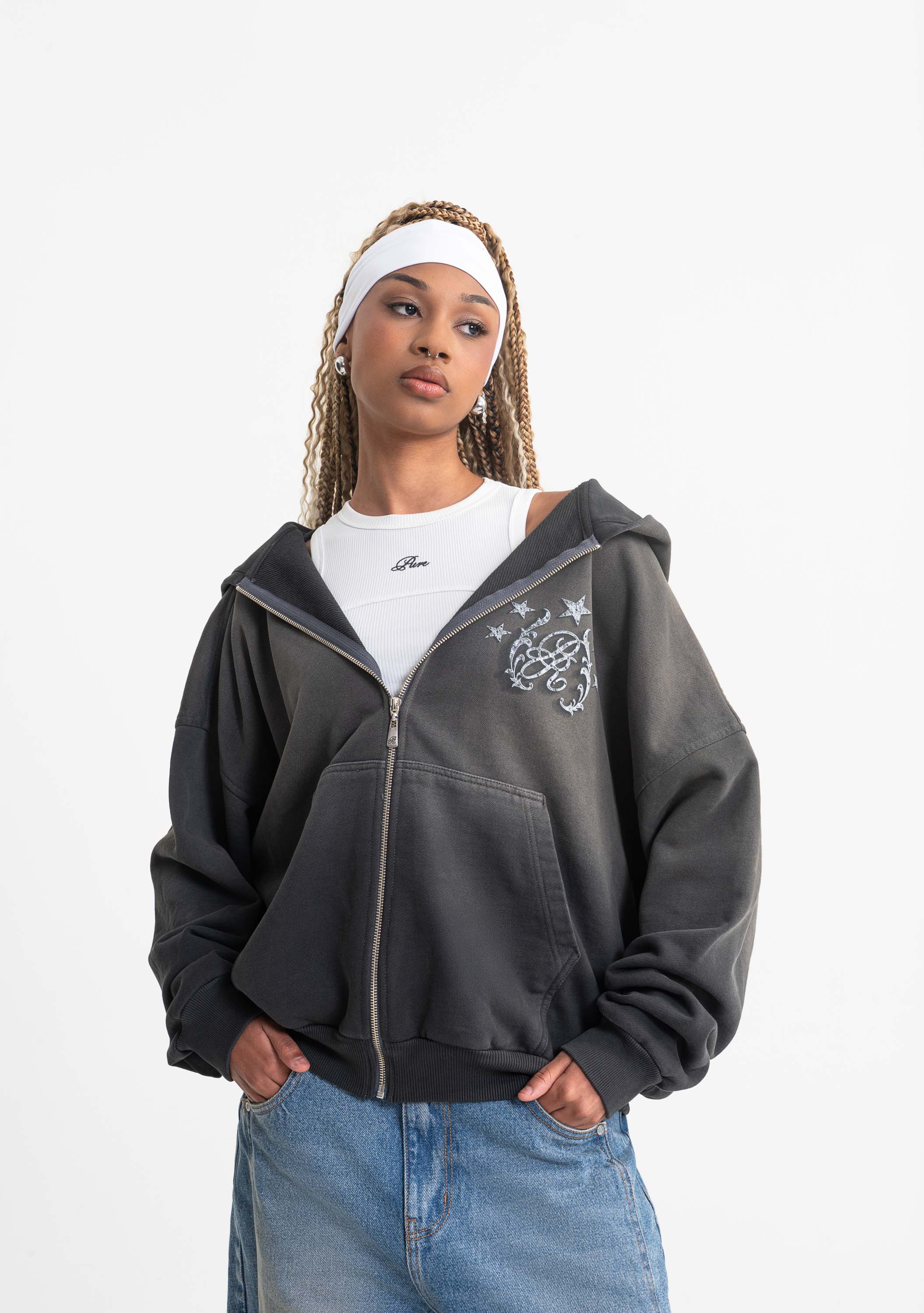 Rustic zipper hoodie