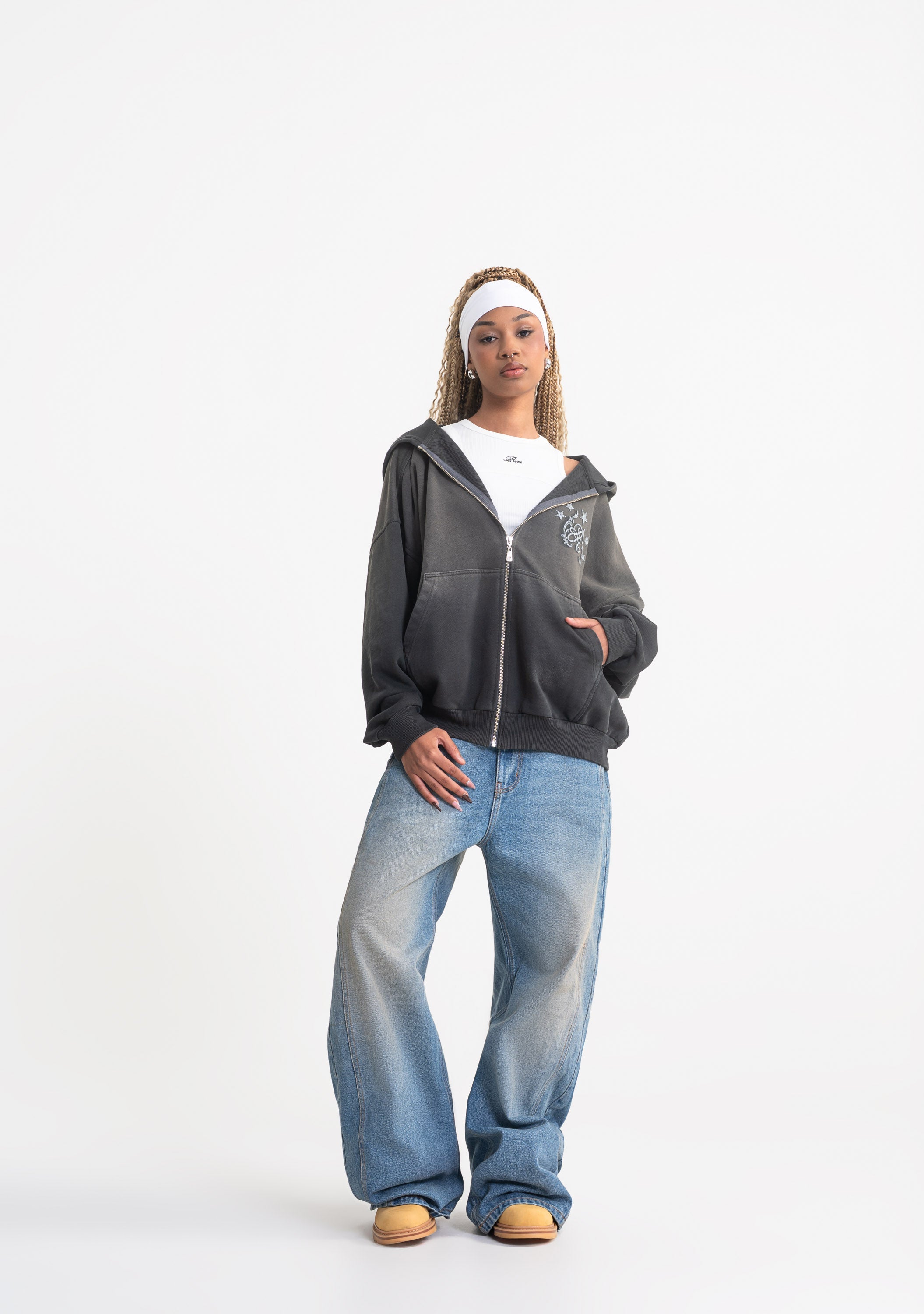 Rustic zipper hoodie