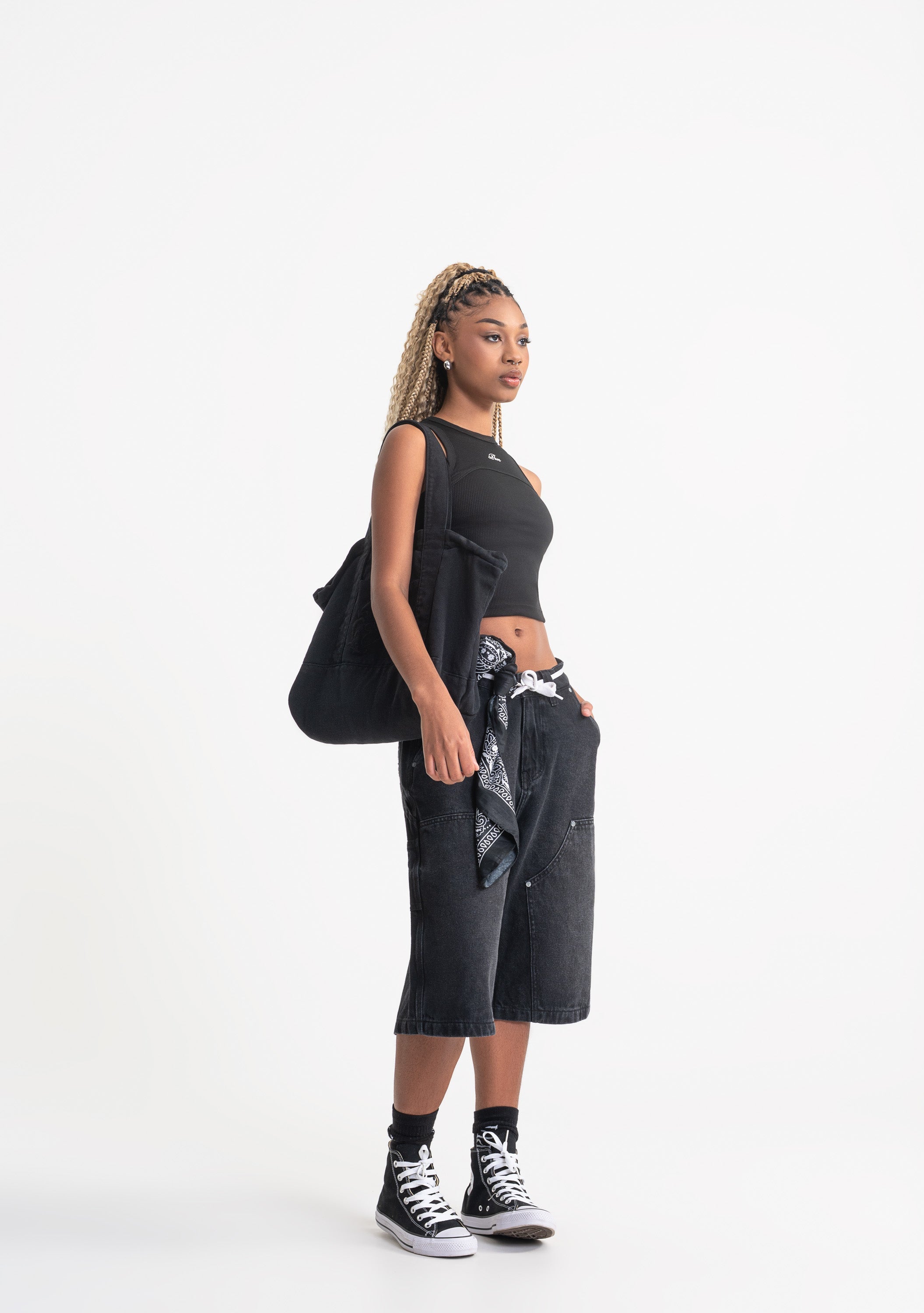 Rustic black tank top