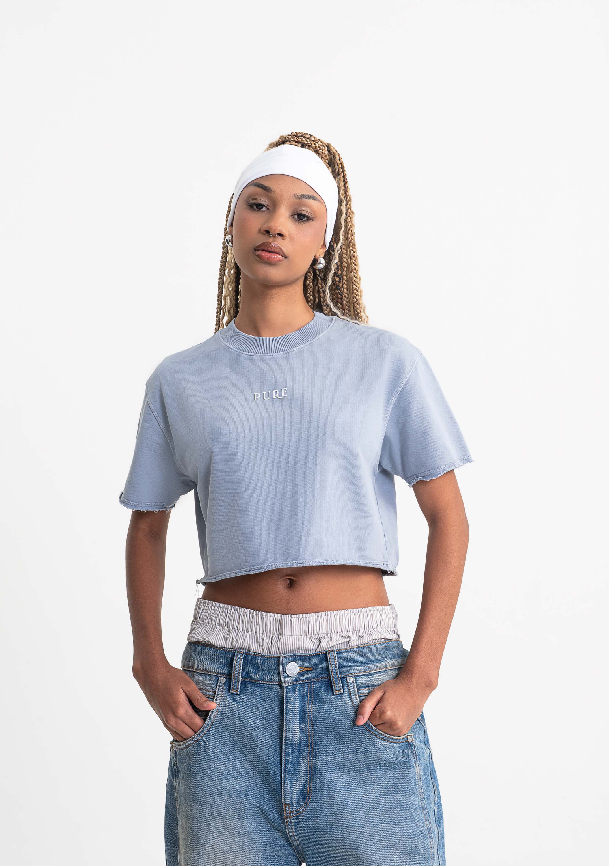 Rustic blue croptop