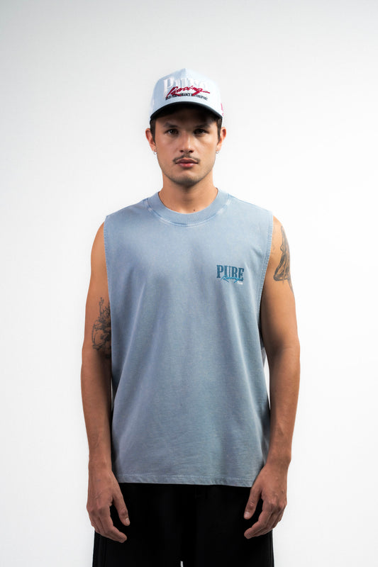 Overdrive Washed Blue Tank Top