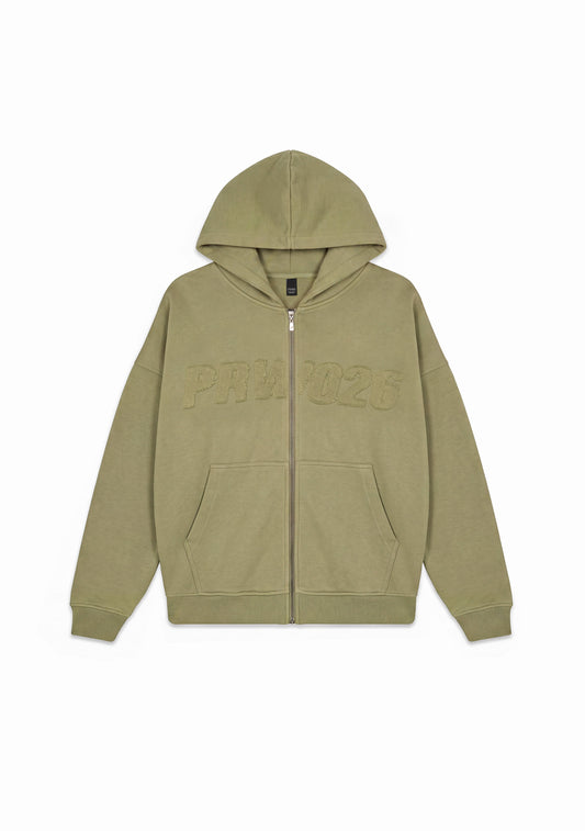 Across The Lines Green Zip Hoodie