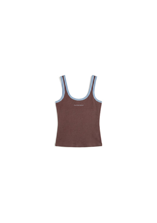 Across The Lines Brown Tank Top