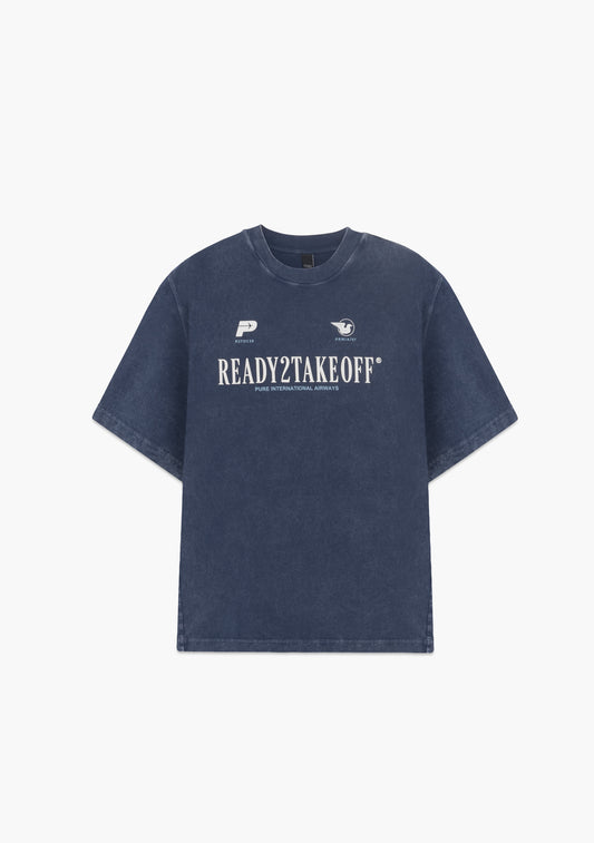 Ready To Take Off Washed Blue T-Shirt