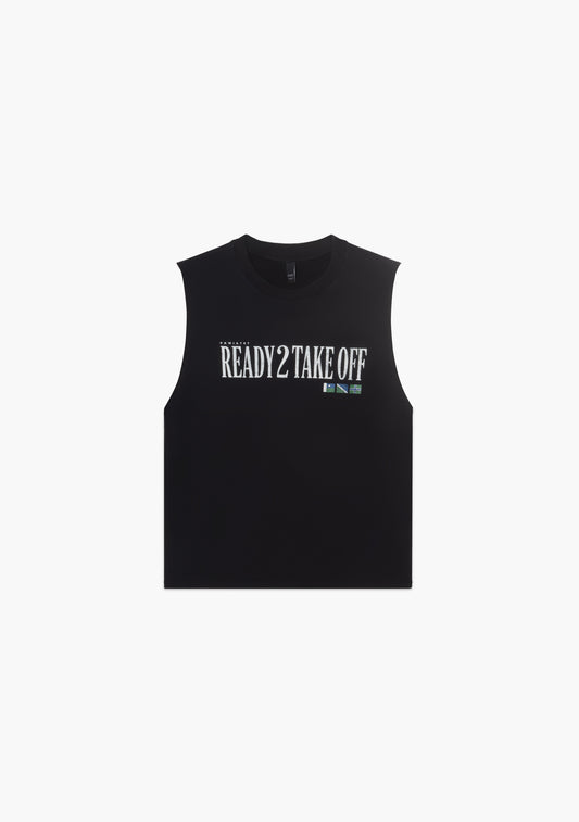 Ready To Take Off Black Tank Top