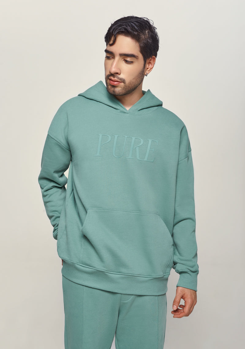 Basic Washed Green Hoodie