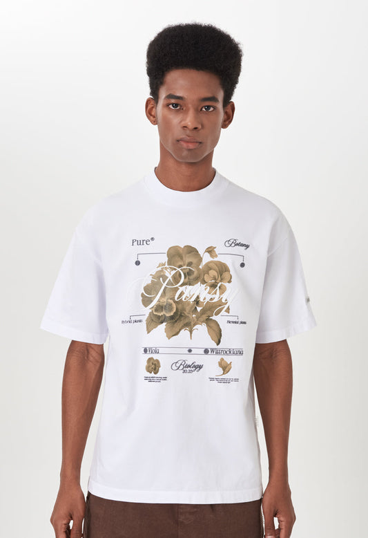 Biology Pansy White T-shirt