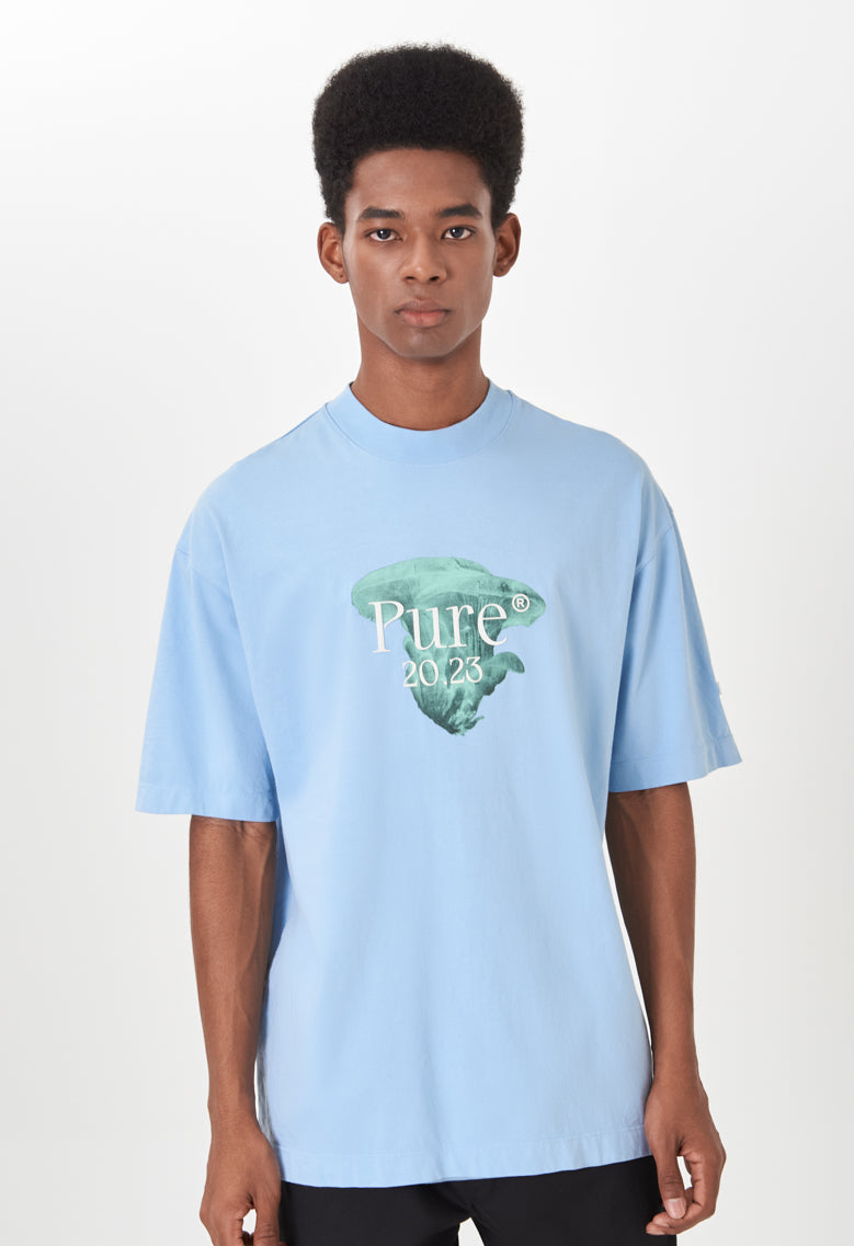 Biology Mushroom Blue T-shirt