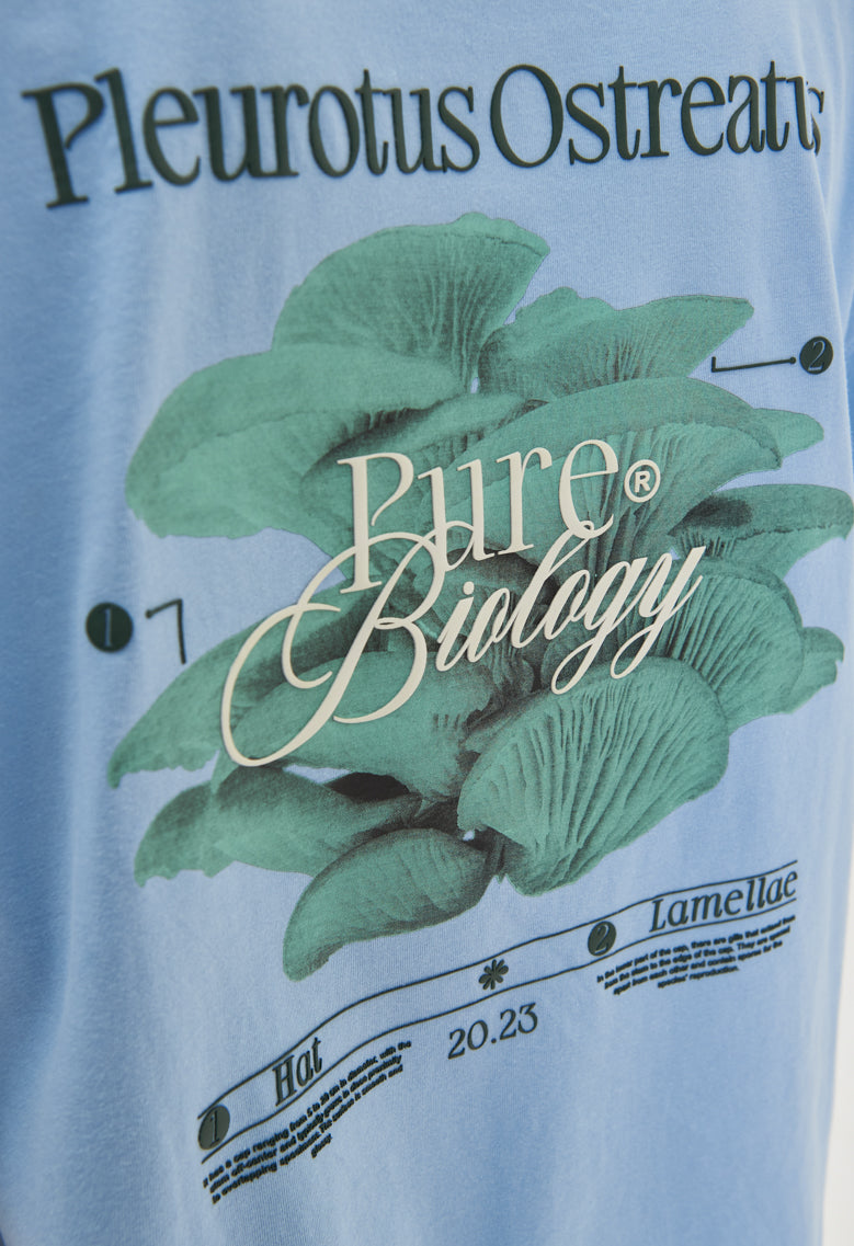 Biology Mushroom Blue T-shirt