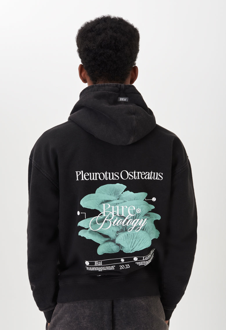 Biology Mushroom Black Hoodie