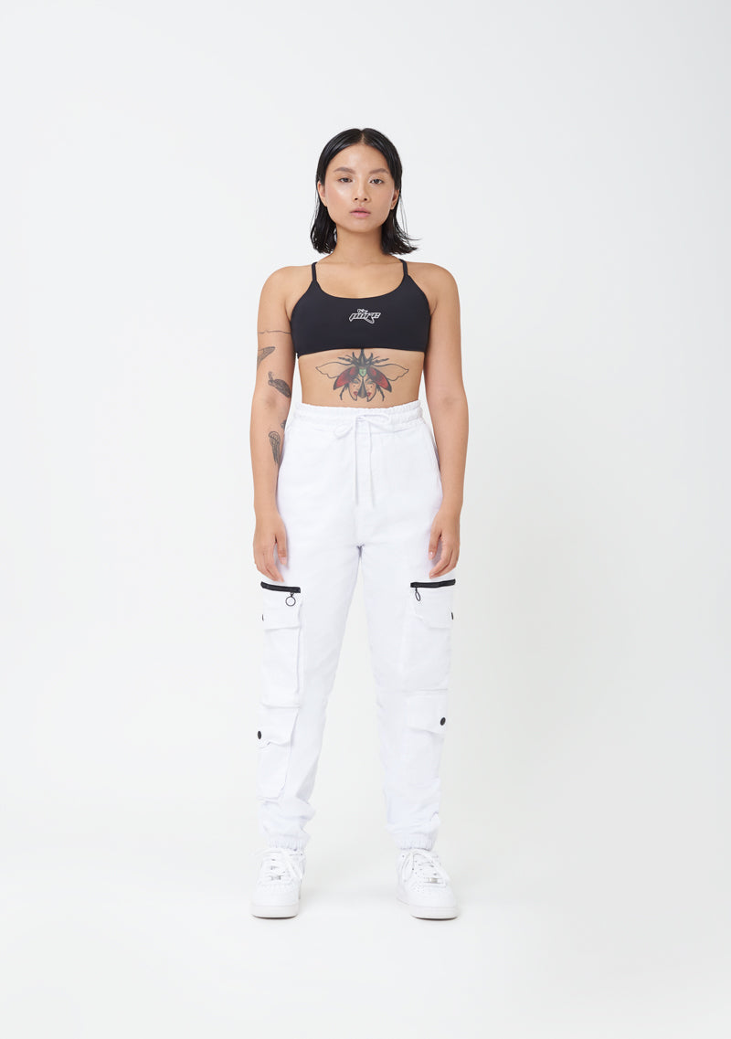 PURE2K Black Cross Crop Top