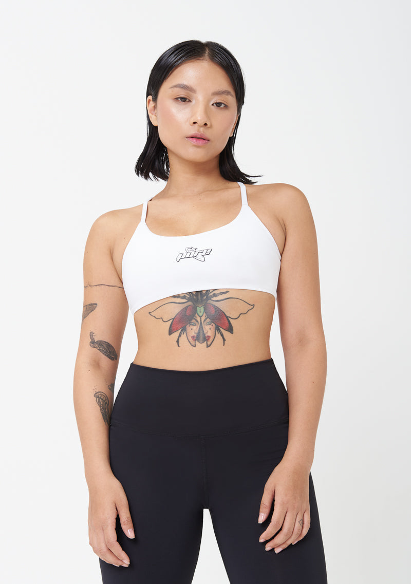 PURE2K White Cross Crop Top