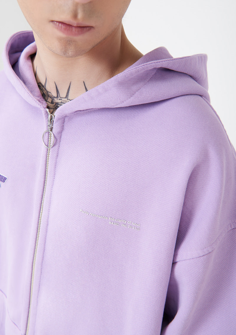 PURE2K Lilac Zip-Up Hoodie