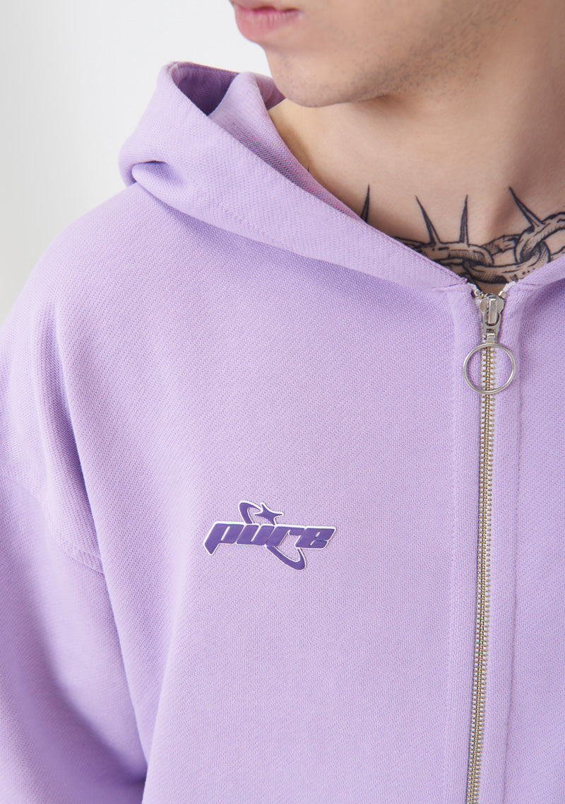 PURE2K Lilac Zip-Up Hoodie