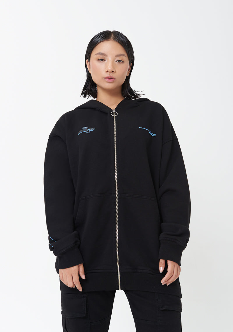 PURE2K Black Zip-Up Hoodie