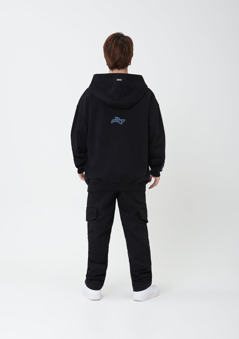 PURE2K Black Zip-Up Hoodie