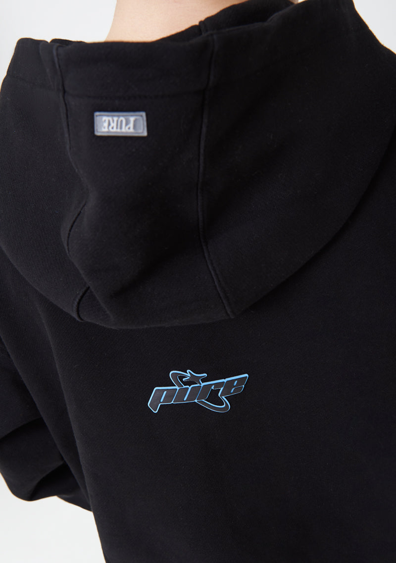 PURE2K Black Zip-Up Hoodie