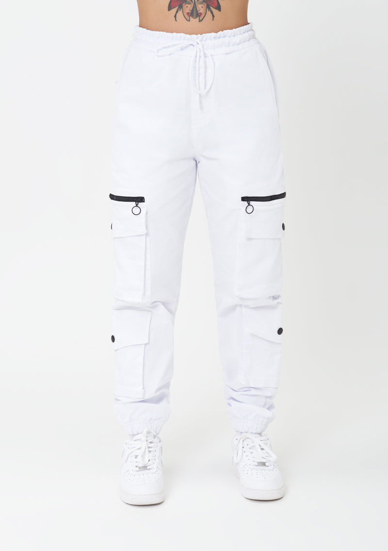 PURE2K White Cargo Pants