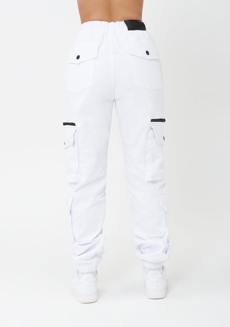 PURE2K White Cargo Pants