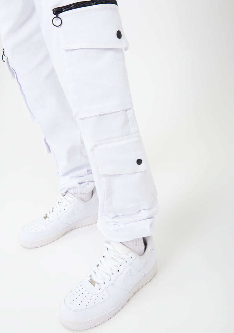 PURE2K White Cargo Pants