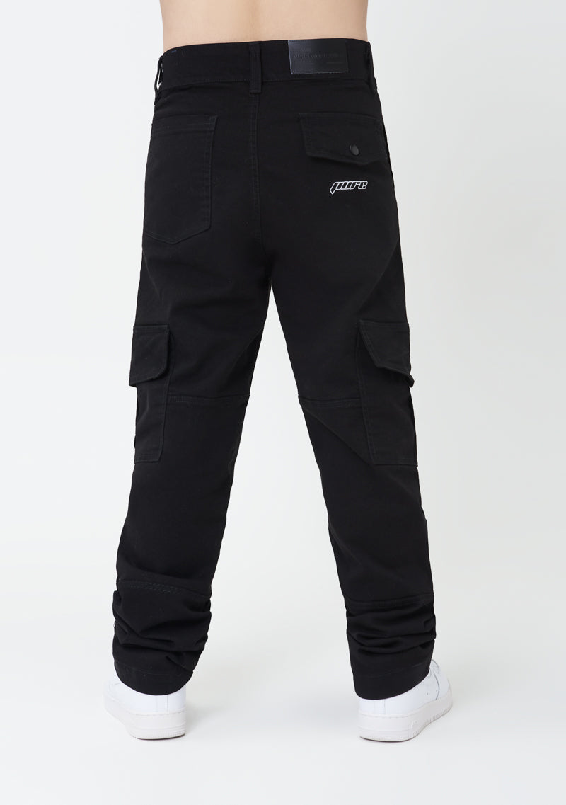 PURE2K Black Cargo Pants