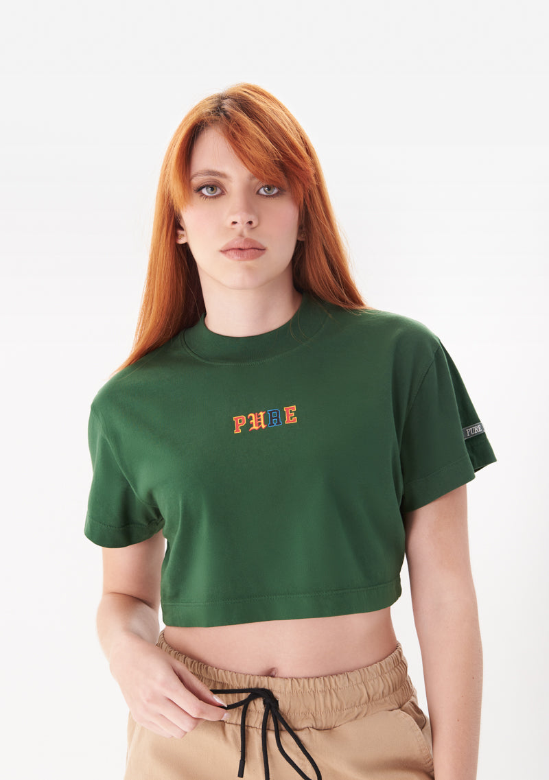 College Green Crop top