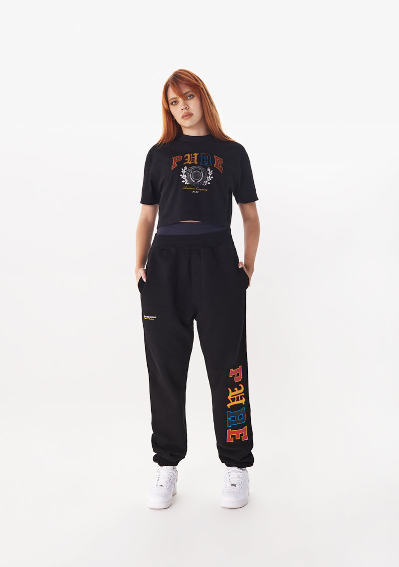 College Black world Crop top